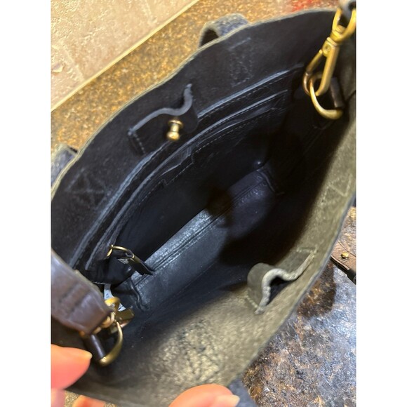 Madewell Transport Crossbody Black Pebbled Leather Gold Hardware EUC - Picture 9 of 11